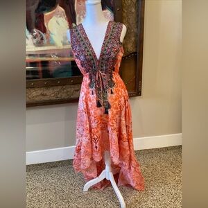 Bohemian High Low Dress in Vibrant Orange